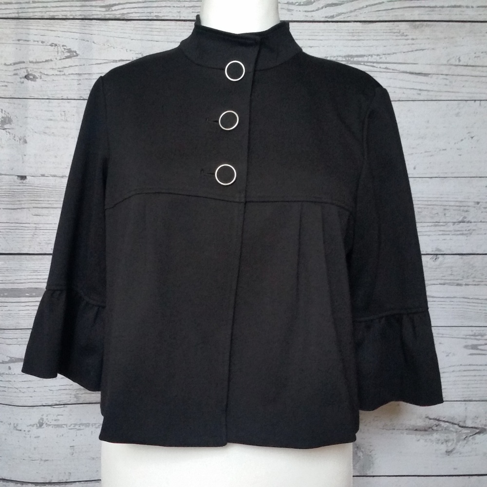 R.E.Q. Black Knit Swing Jacket Bell Sleeve
